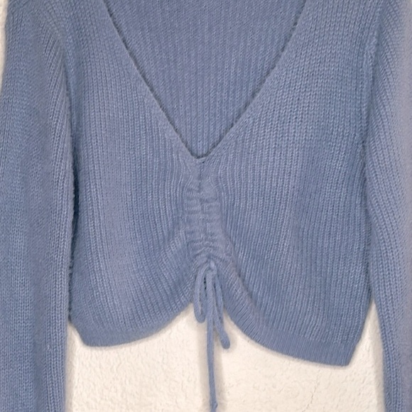 Revolve superdown Cropped Ruched Sweater Lilac Purple Size Medium - Picture 3 of 8